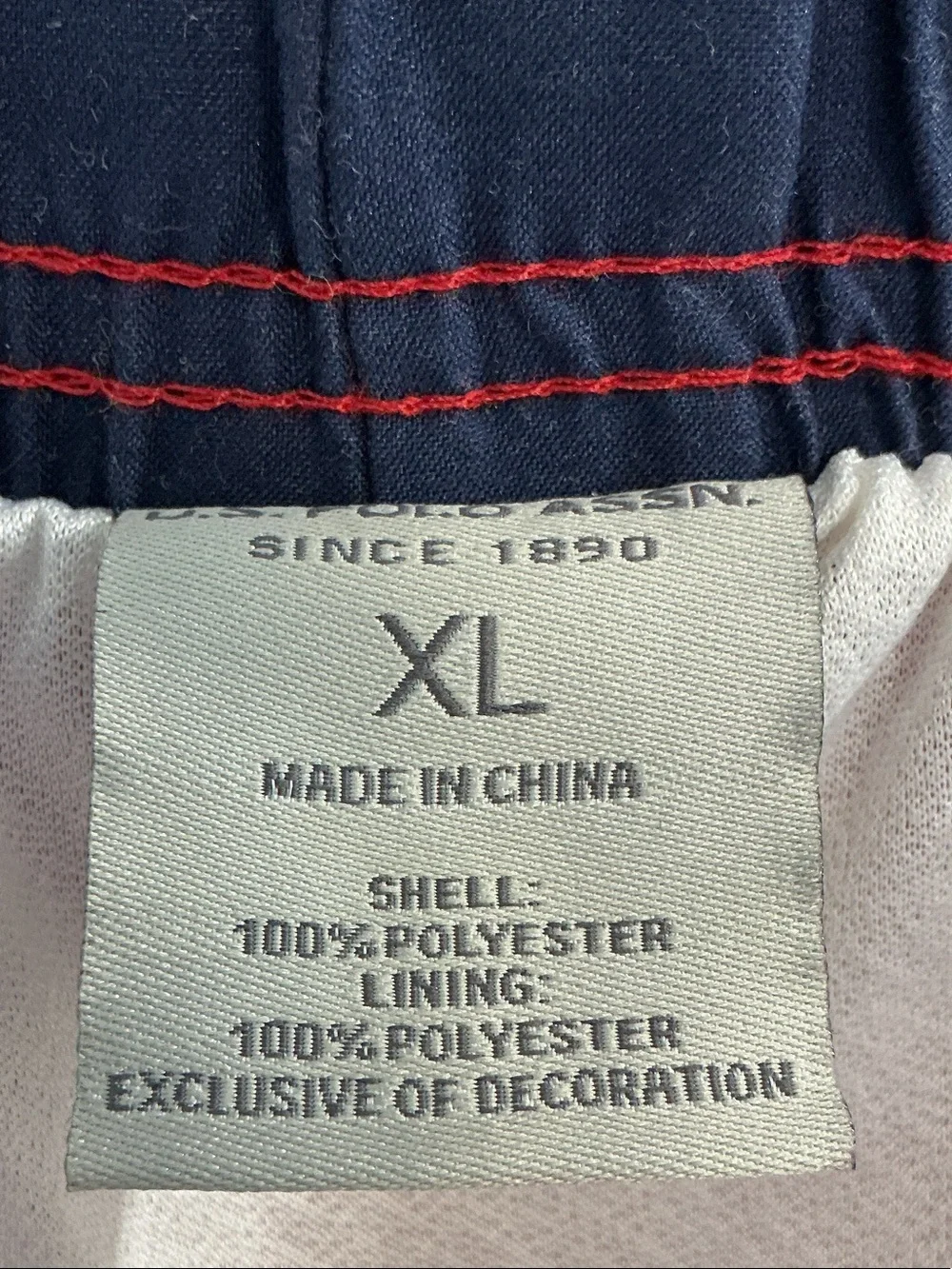 U.S. Polo Assn. Red Swim Trunks with Navy Accents